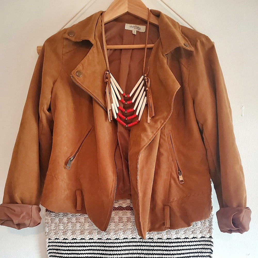 Charlotte Russe Camel Suede Jacket